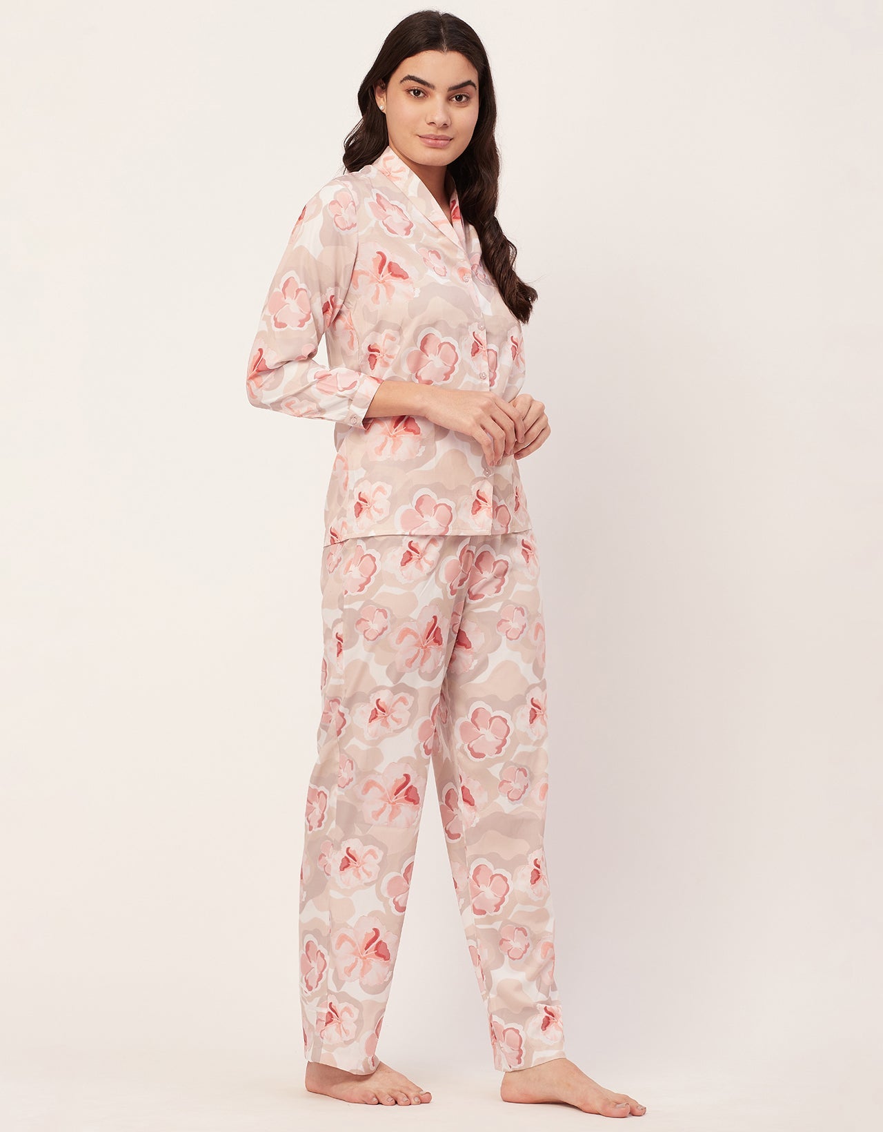 Printed Pajama Shirt Set