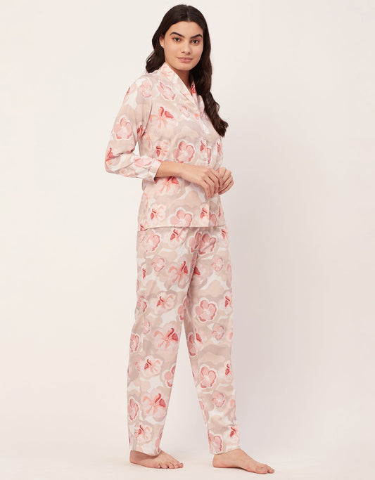Printed Pajama Shirt Set