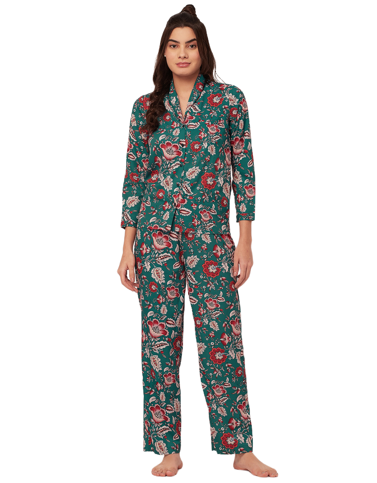 Printed Pajama Shirt Set