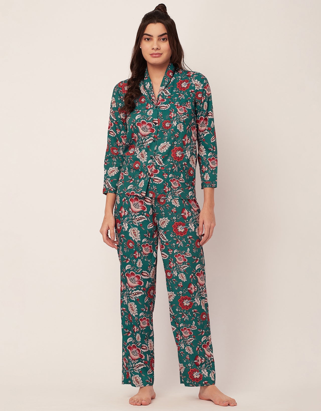 Printed Pajama Shirt Set