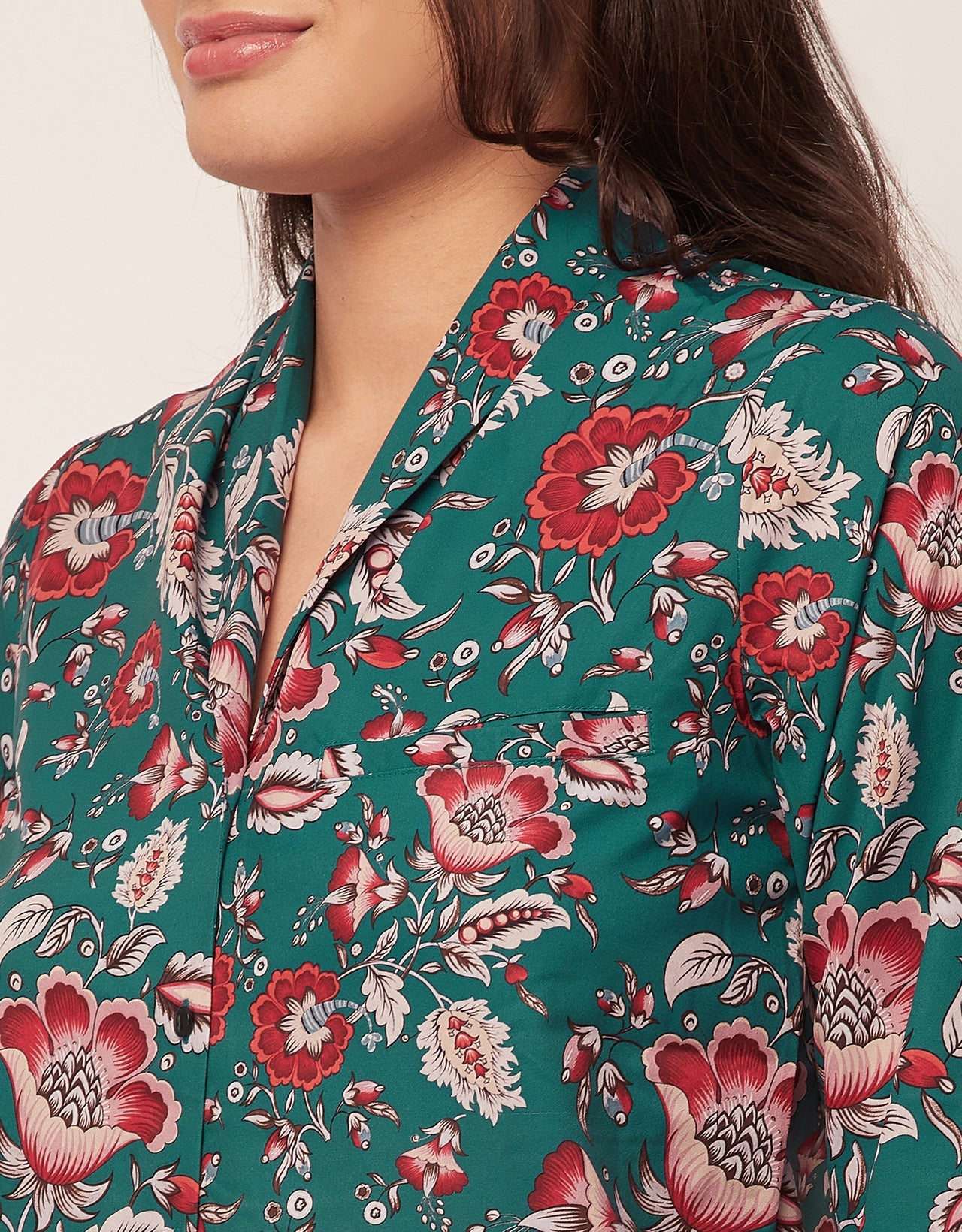 Printed Pajama Shirt Set