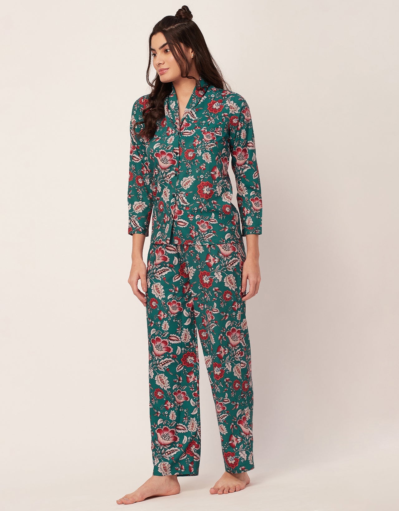 Printed Pajama Shirt Set