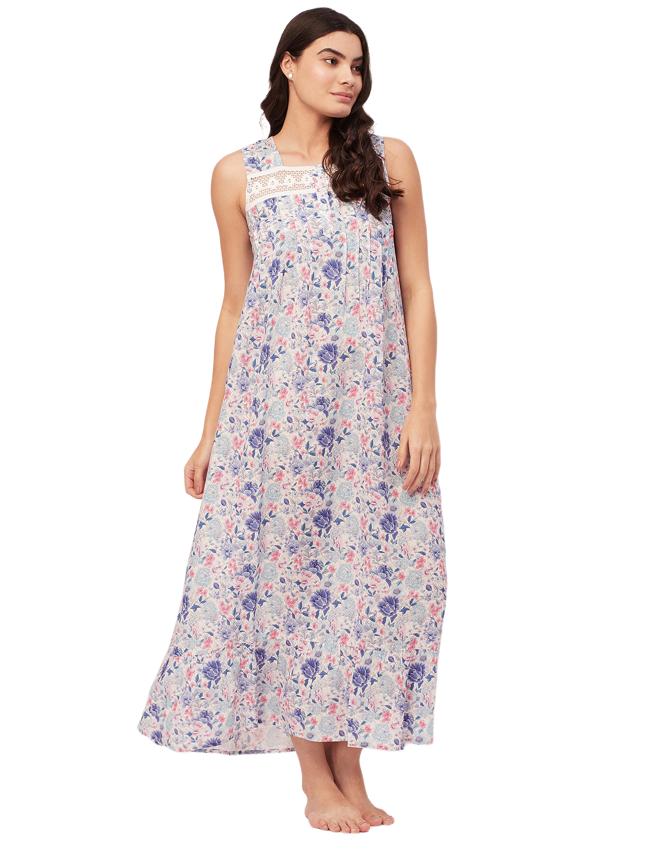Sleeveless Nightdress, Printed