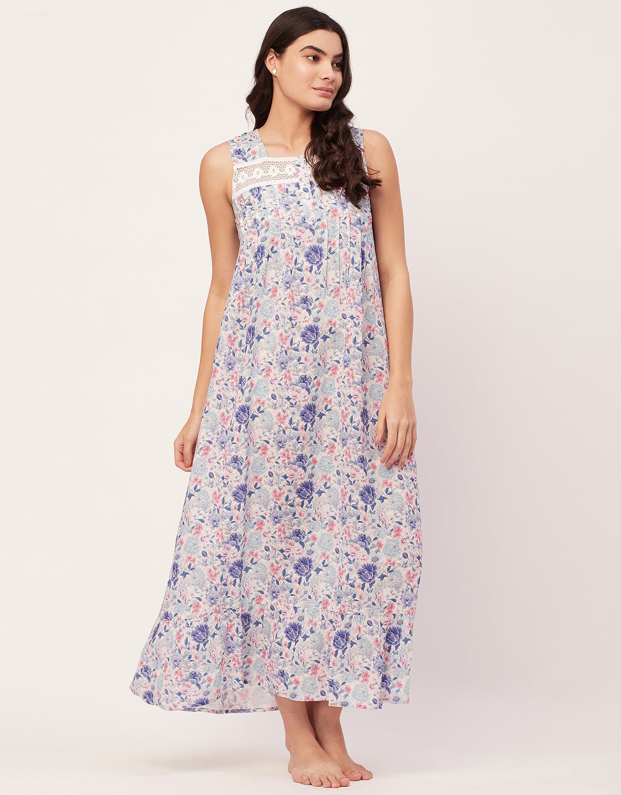 Sleeveless Nightdress, Printed