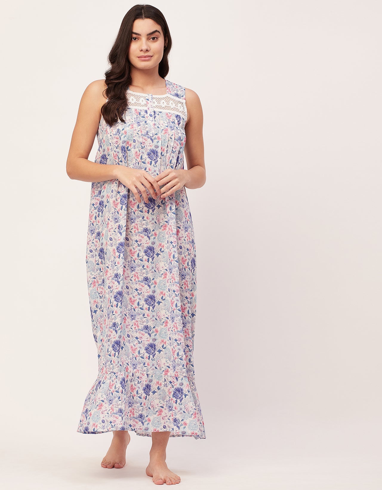 Sleeveless Nightdress, Printed