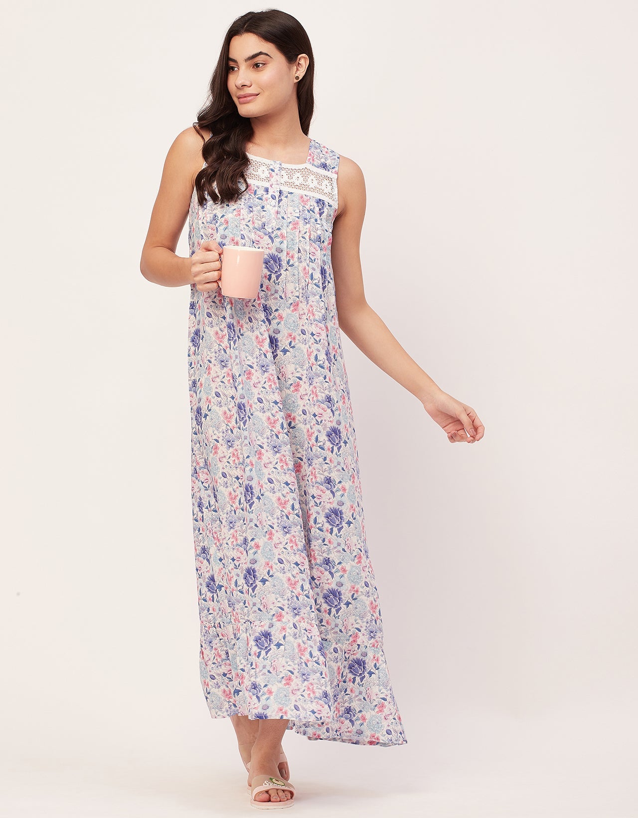 Sleeveless Nightdress, Printed