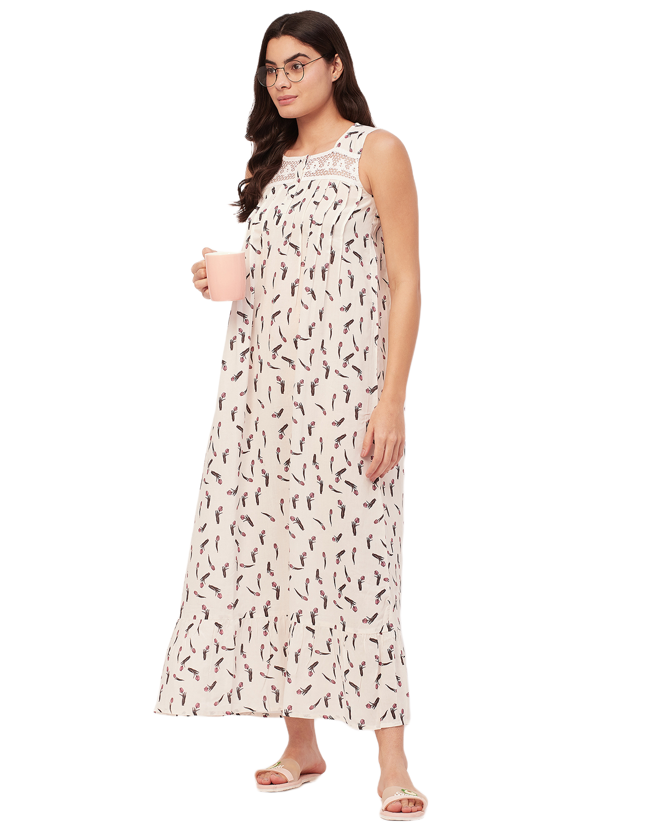 Sleeveless Nightdress, Printed