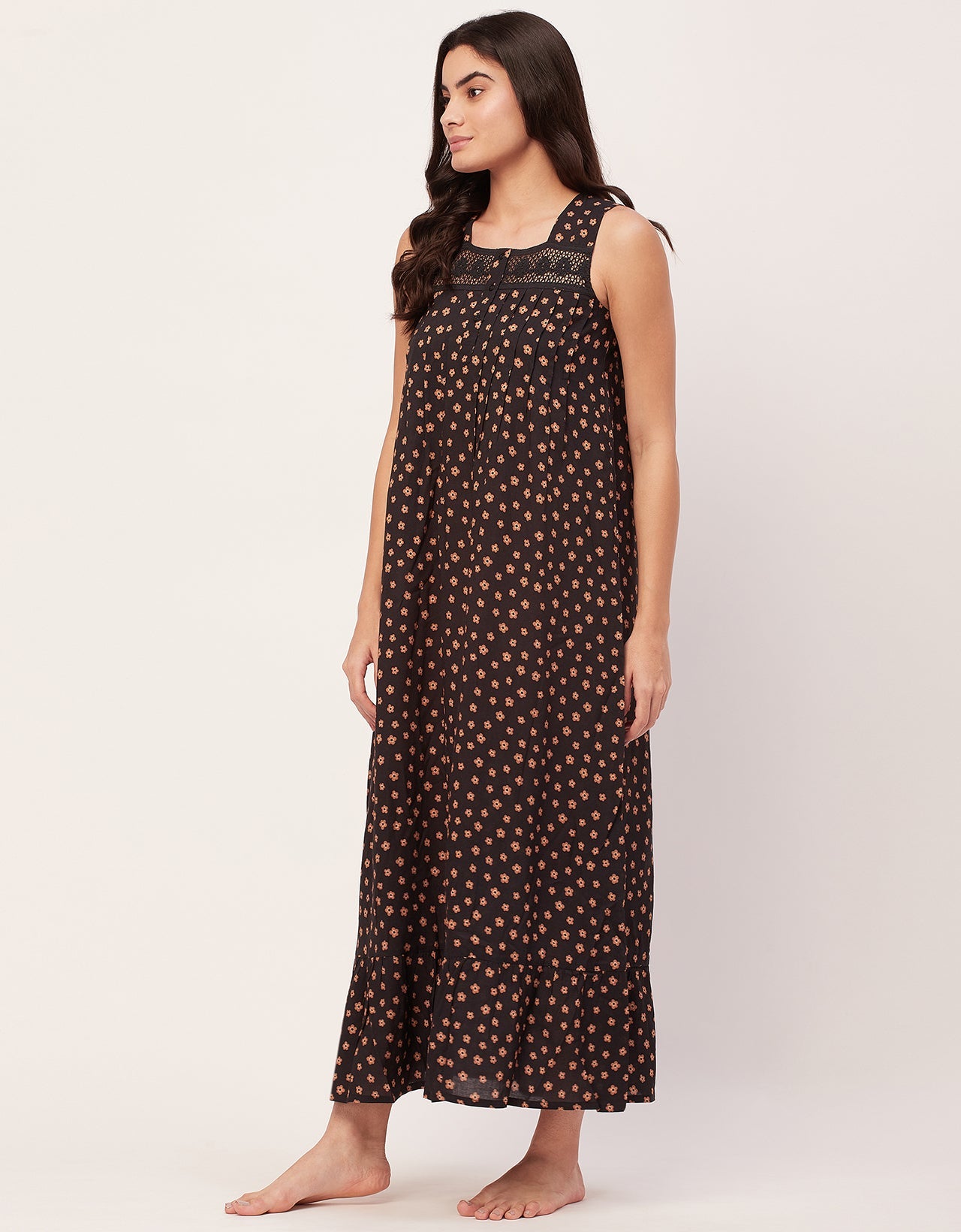 Sleeveless Nightdress, Printed
