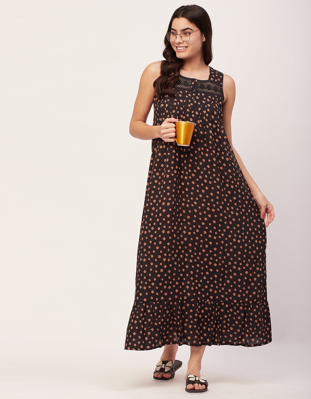 Sleeveless Nightdress, Printed