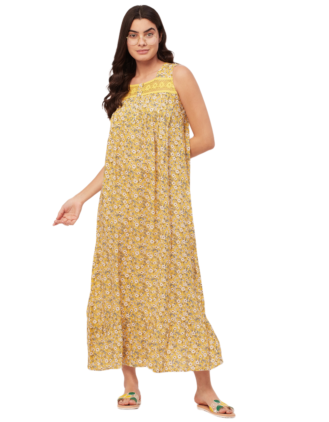 Sleeveless Nightdress, Printed
