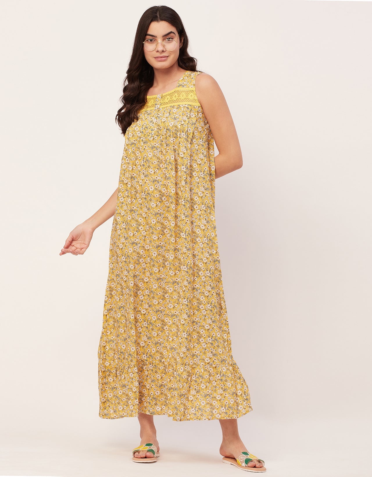 Sleeveless Nightdress, Printed