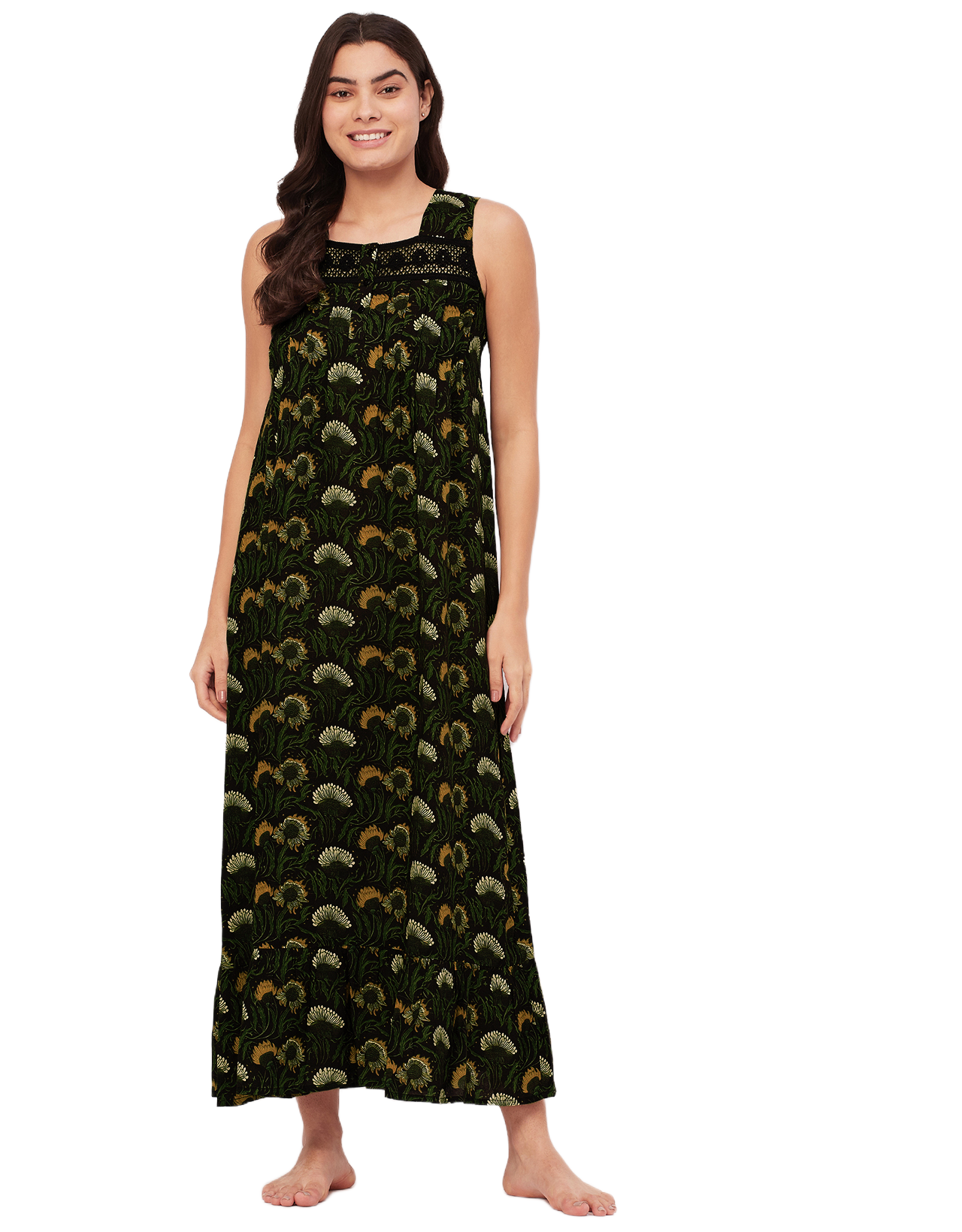 Sleeveless Nightdress, Printed