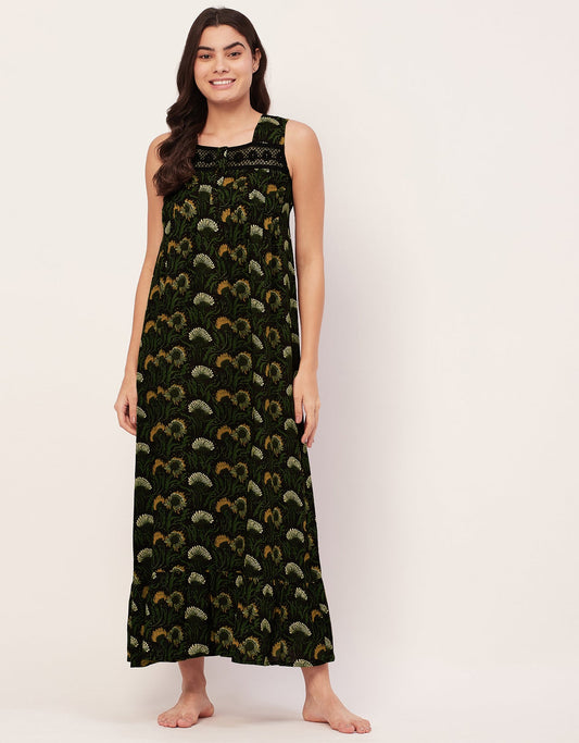 Sleeveless Nightdress, Printed