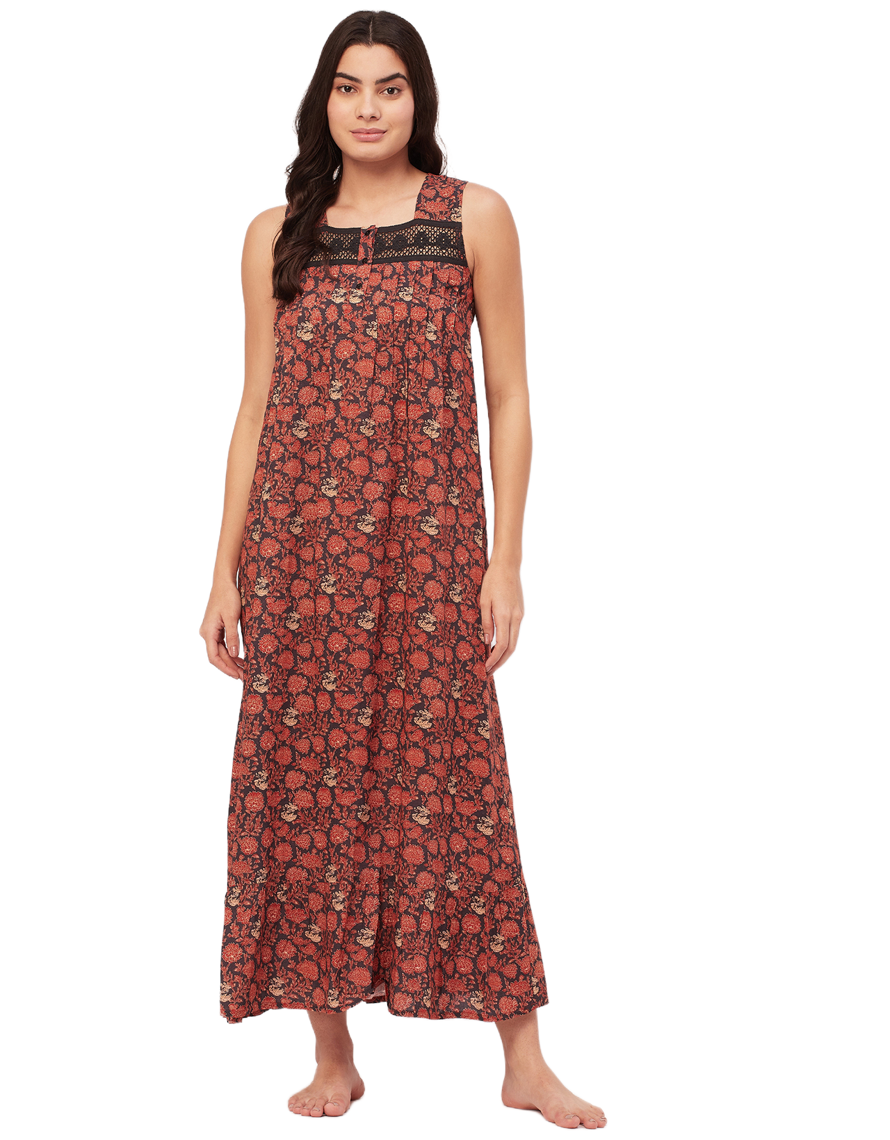 Sleeveless Nightdress, Printed