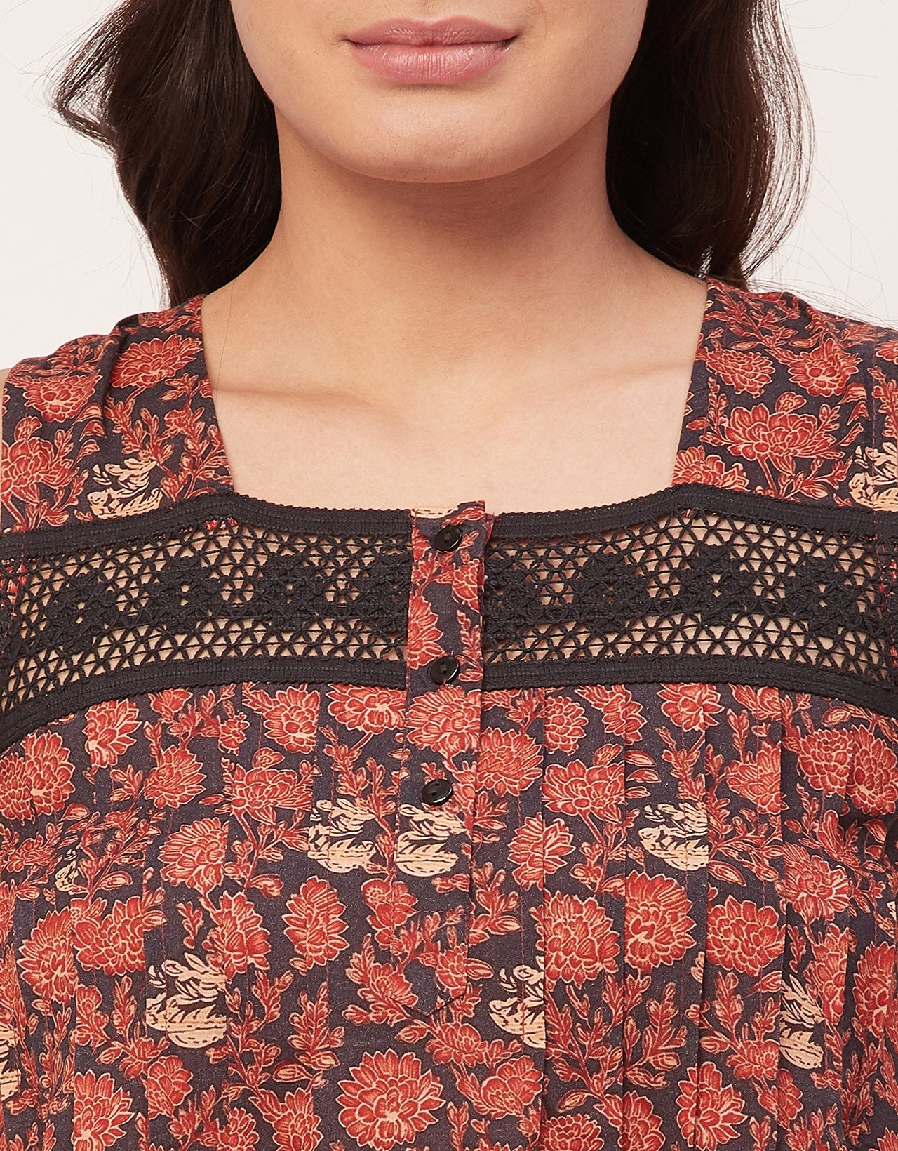 Sleeveless Nightdress, Printed