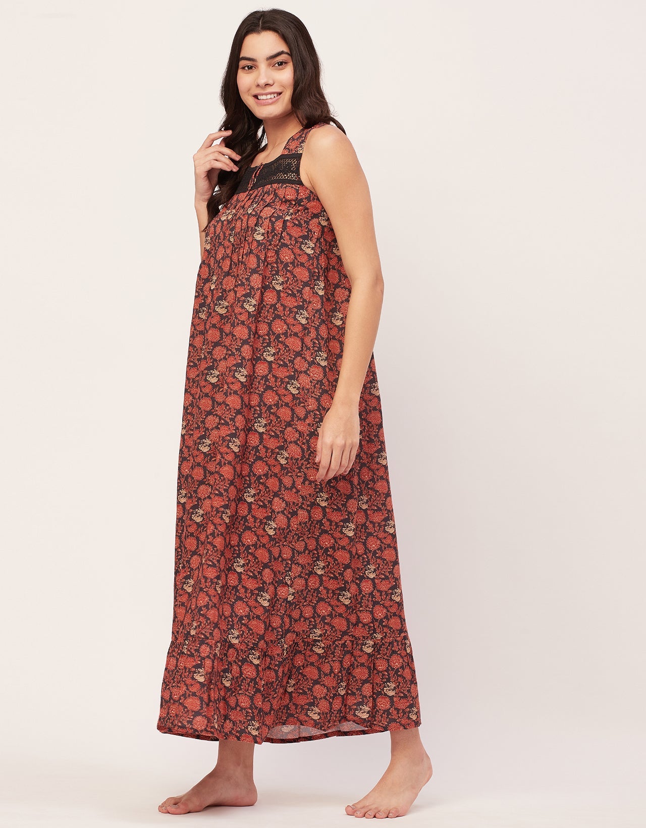 Sleeveless Nightdress, Printed
