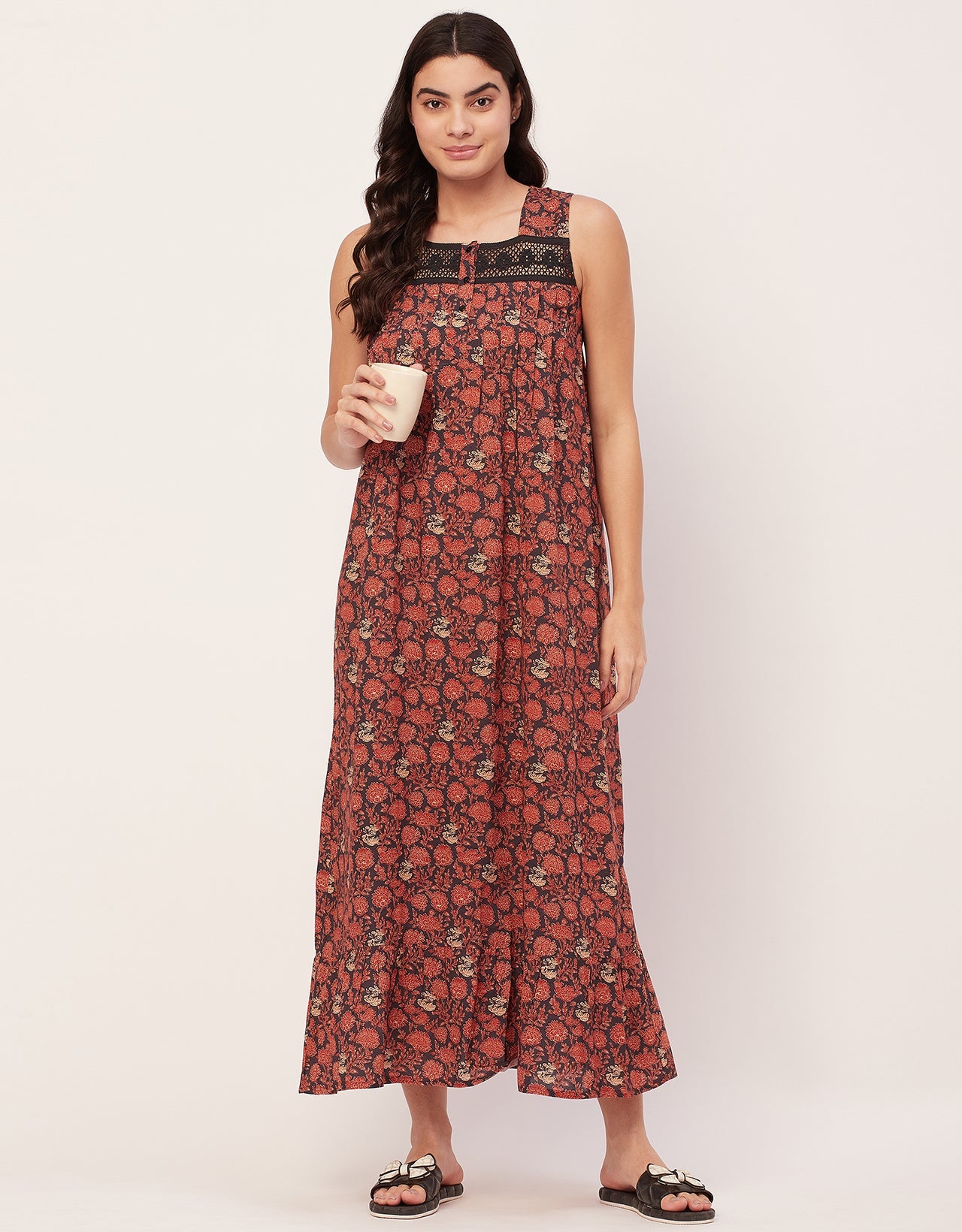 Sleeveless Nightdress, Printed