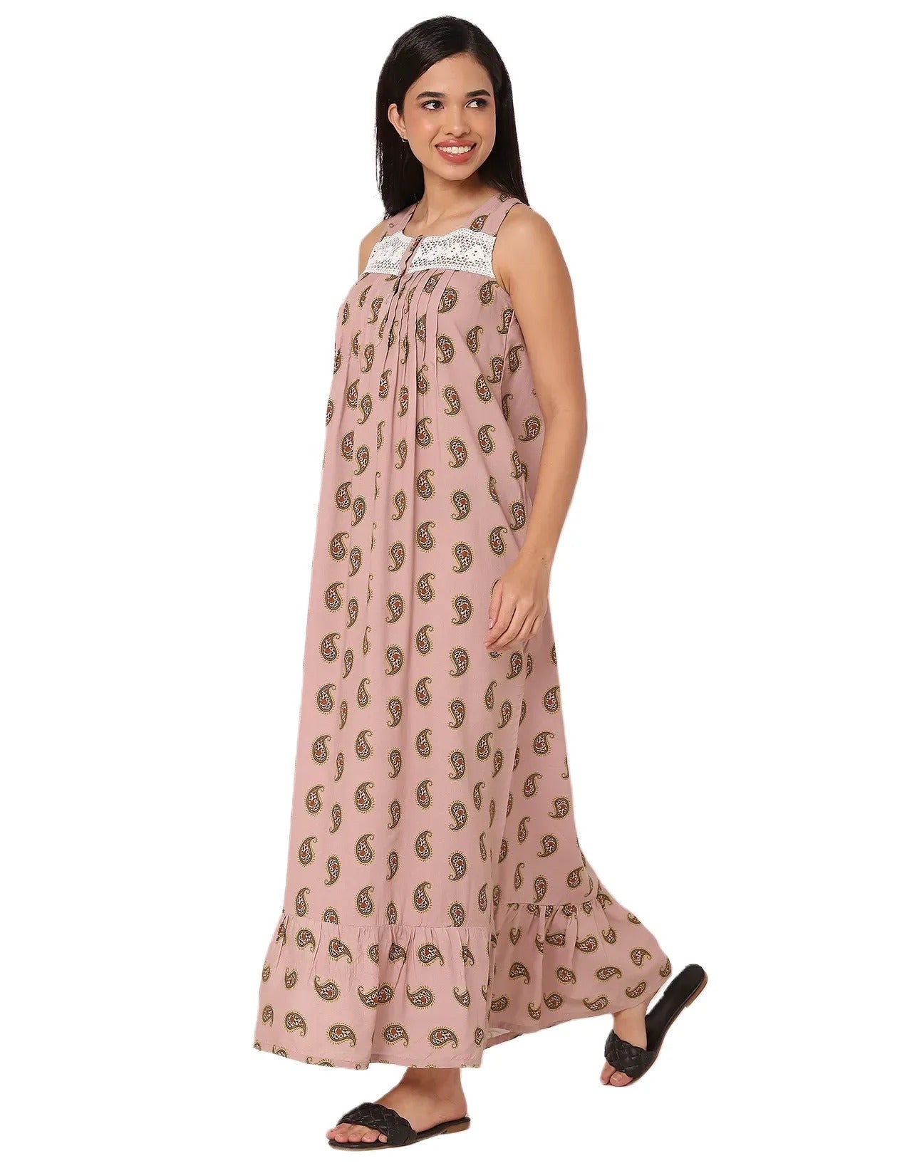 Sleeveless Nightdress, Printed