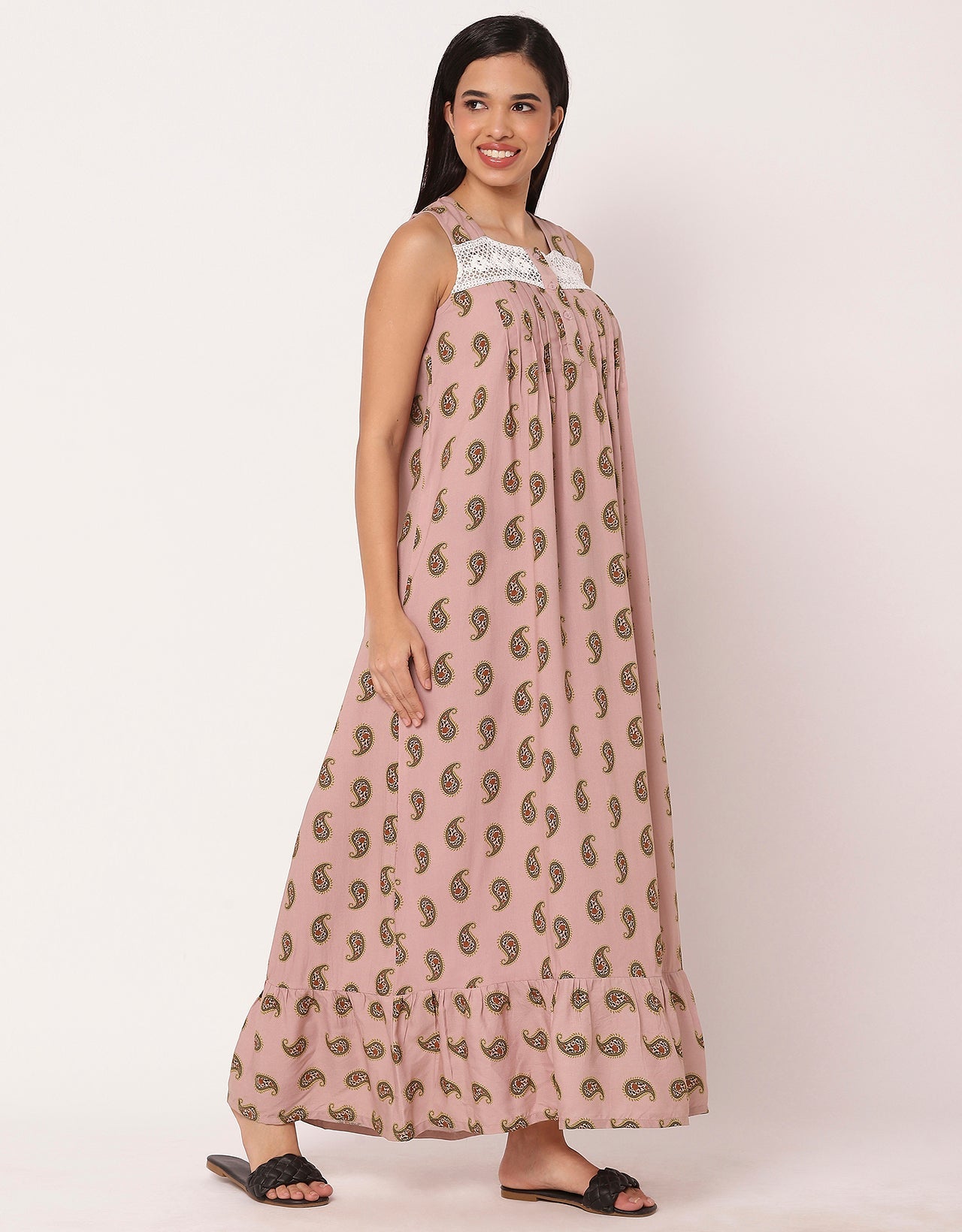 Sleeveless Nightdress, Printed
