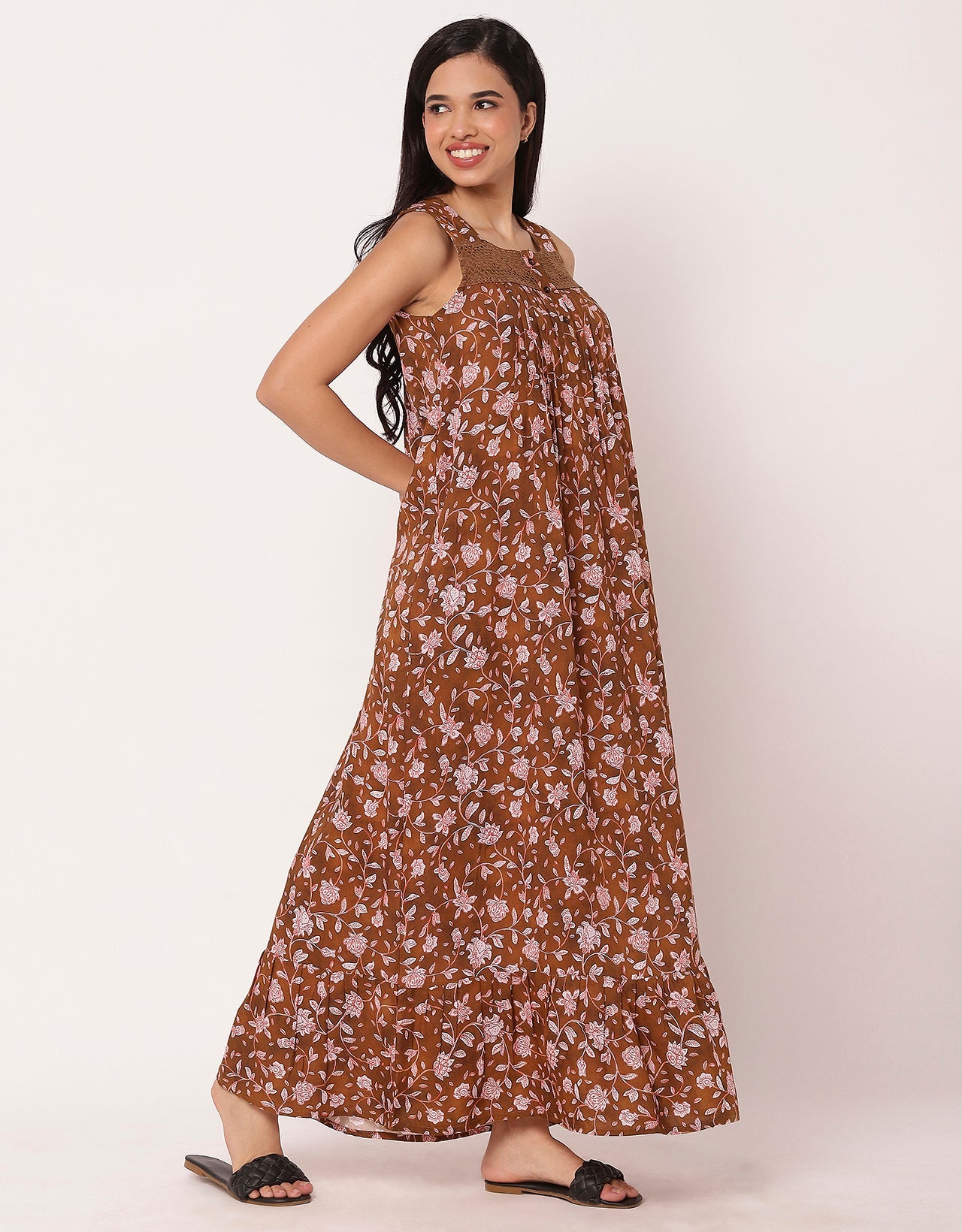 Sleeveless Nightdress, Printed