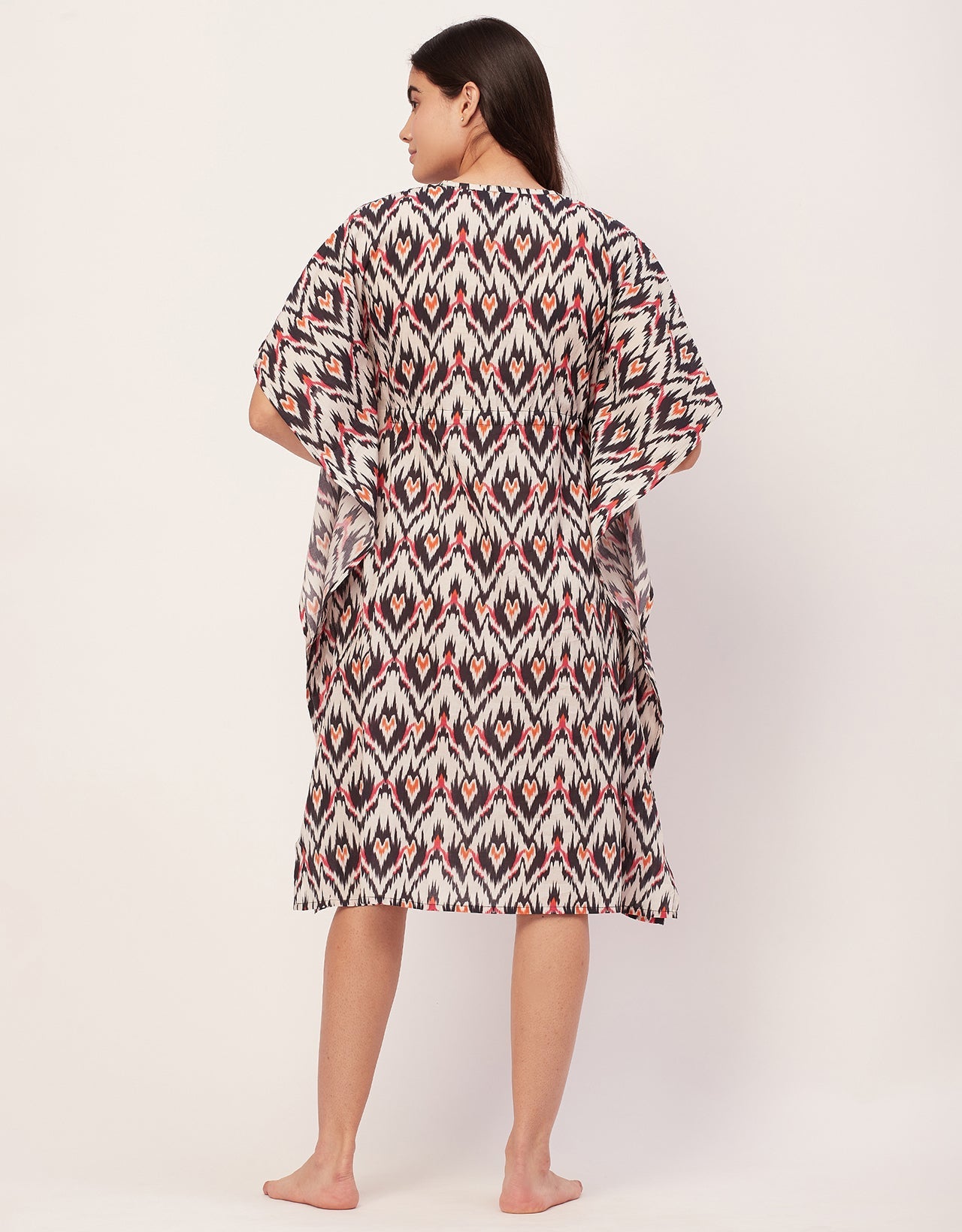 Printed Kaftan, V-Neck