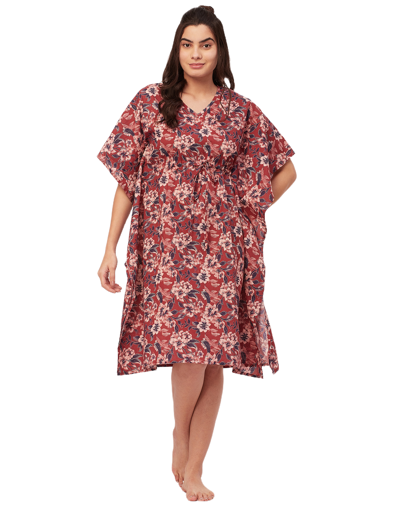 Printed Kaftan, V-Neck