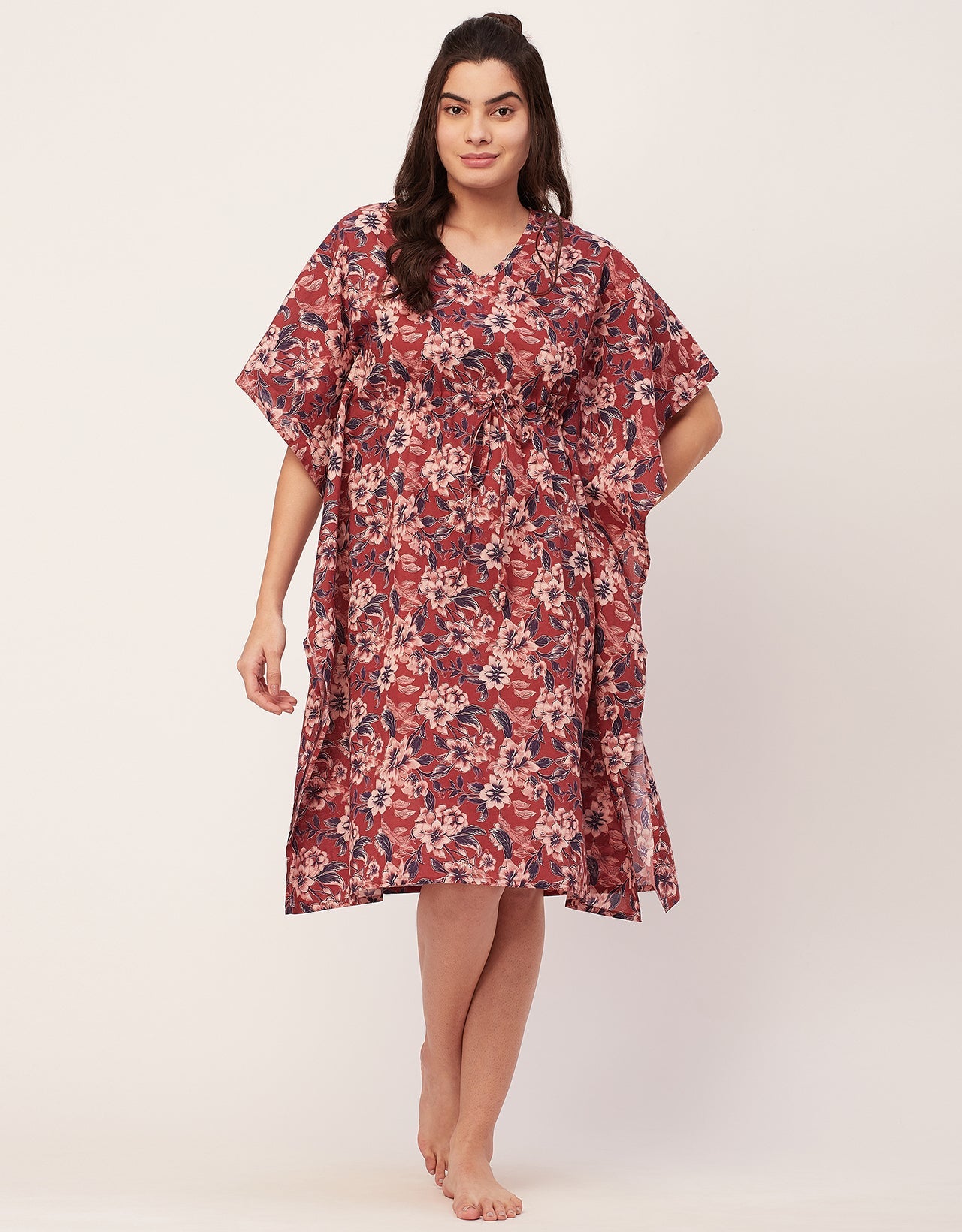 Printed Kaftan, V-Neck