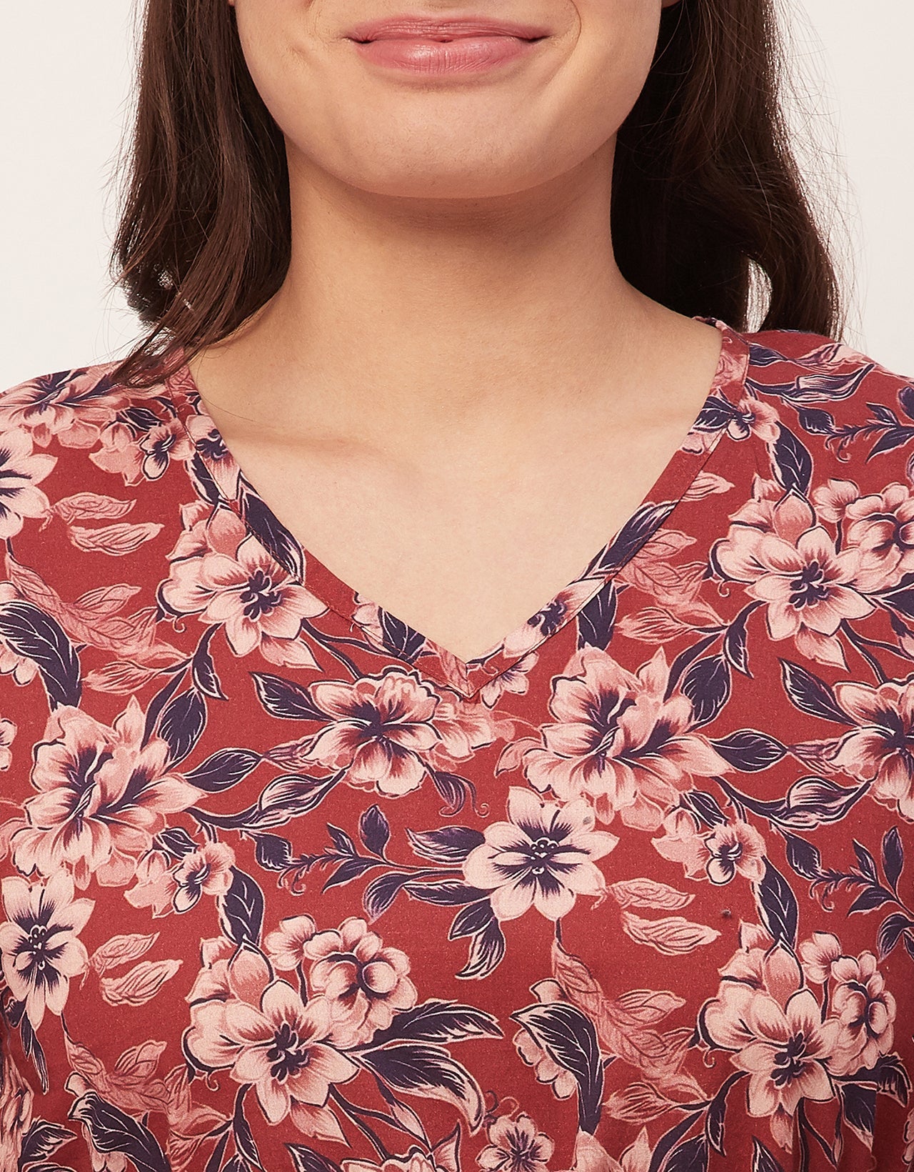 Printed Kaftan, V-Neck