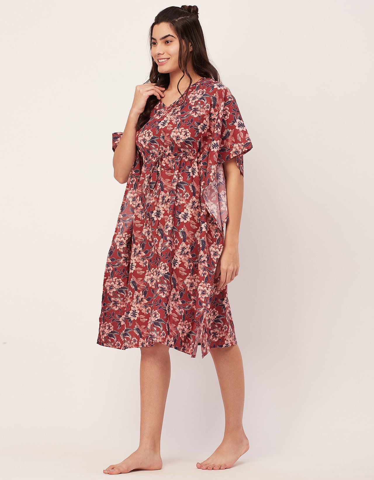 Printed Kaftan, V-Neck