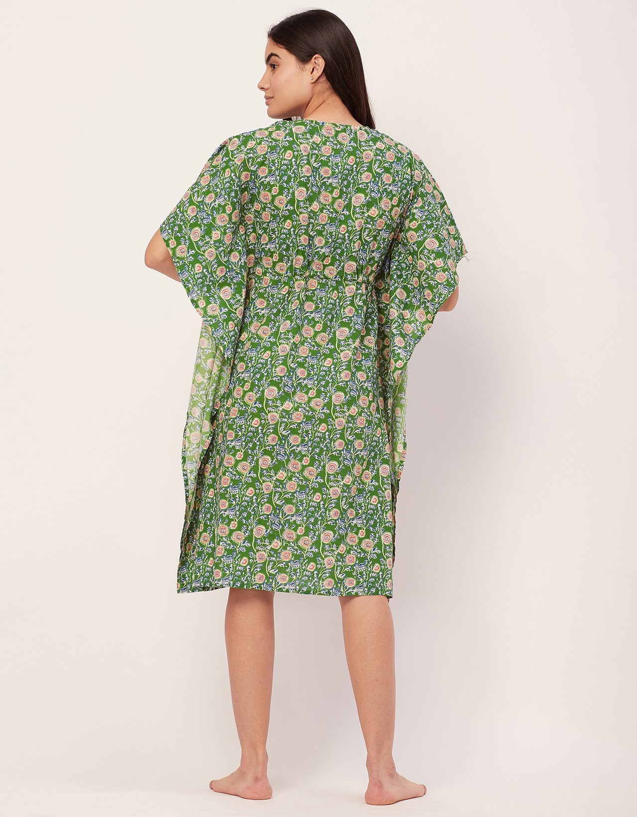 Printed Kaftan, V-Neck