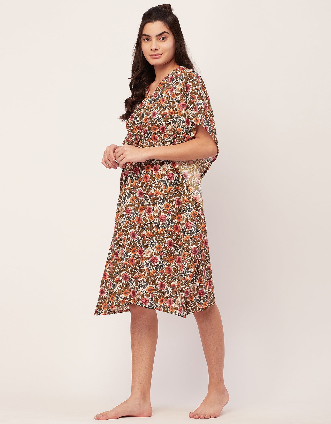 Printed Kaftan, V-Neck