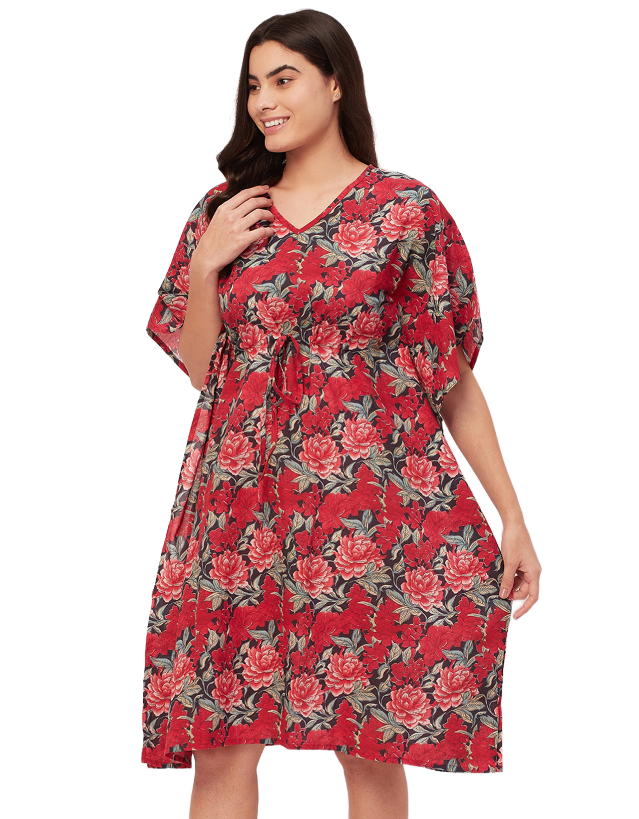 Printed Kaftan, V-Neck