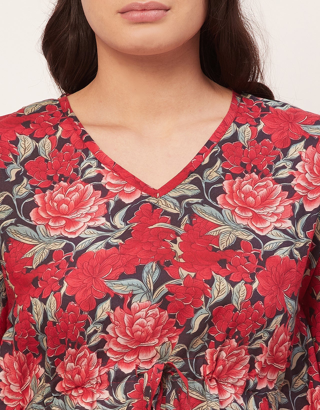 Printed Kaftan, V-Neck