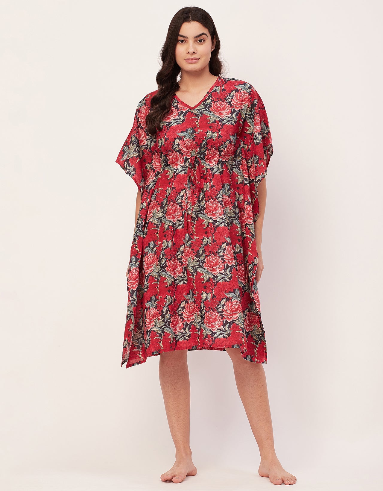 Printed Kaftan, V-Neck