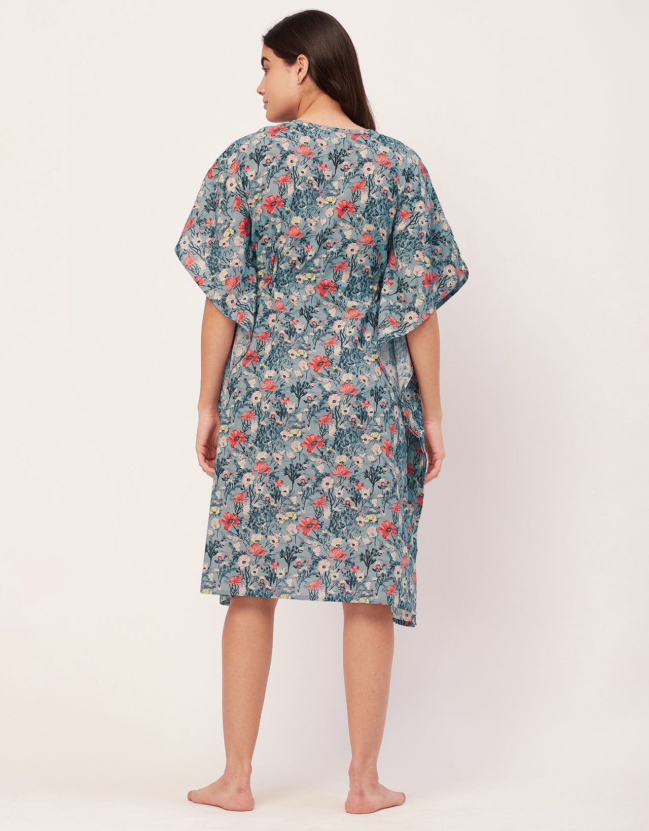 Printed Kaftan, V-Neck