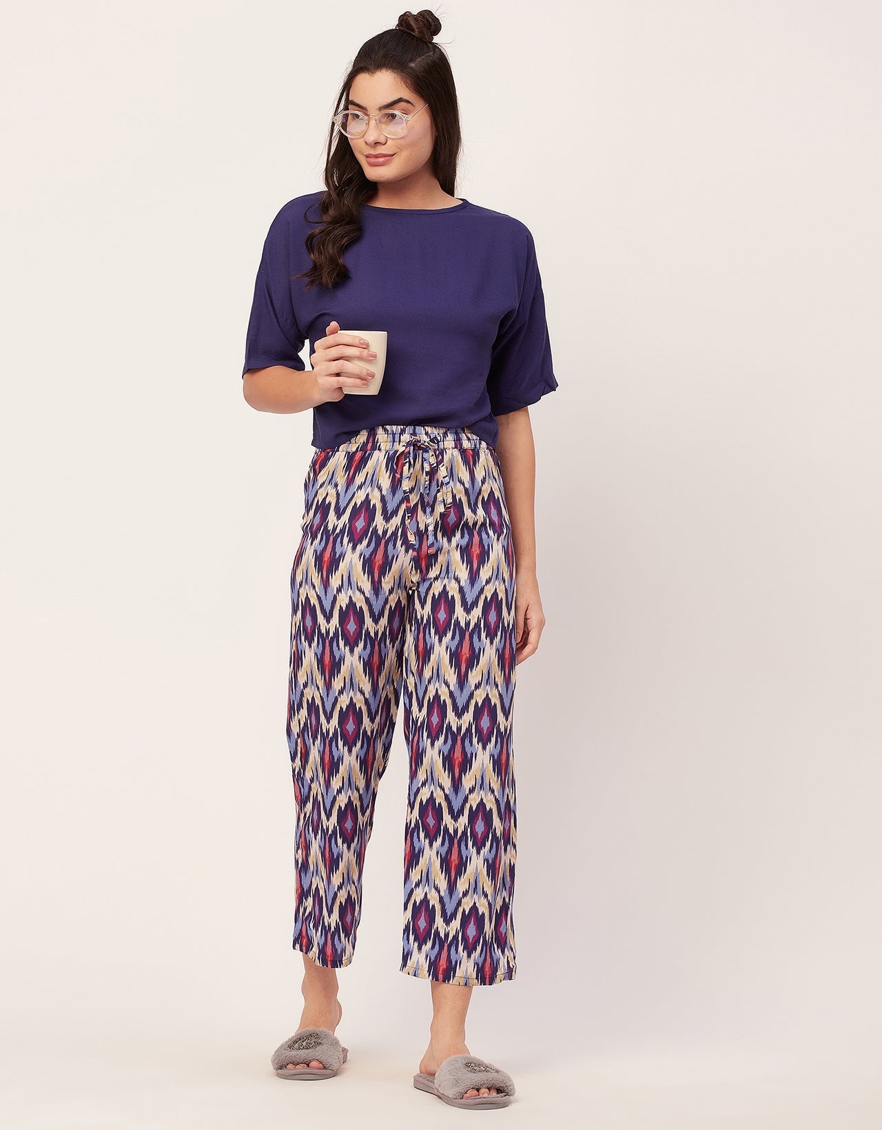 2 Pc Night Suit, Capri Pants