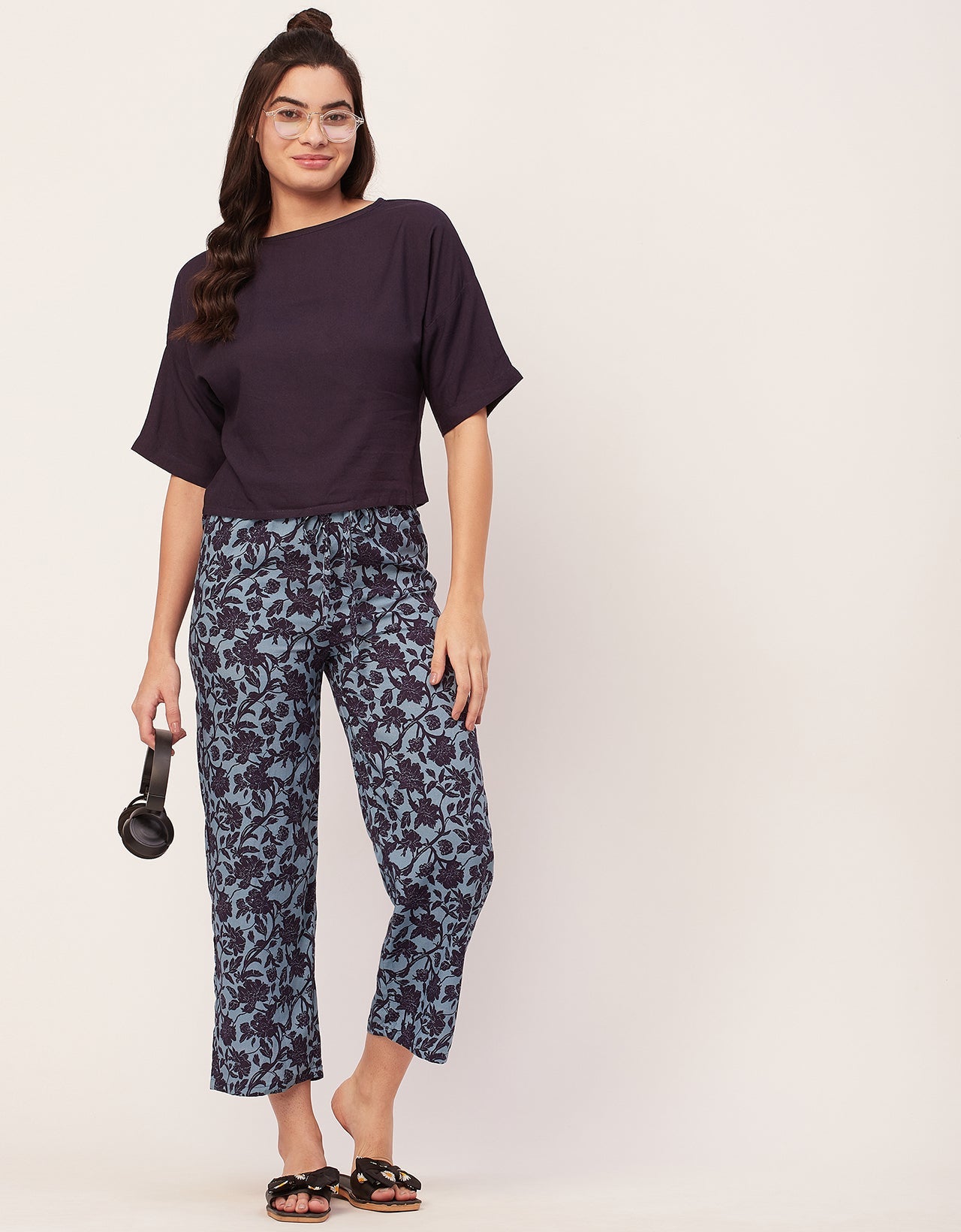 2 Pc Night Suit, Capri Pants