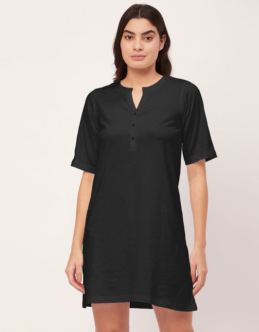 Solid Night Dress, Jersey