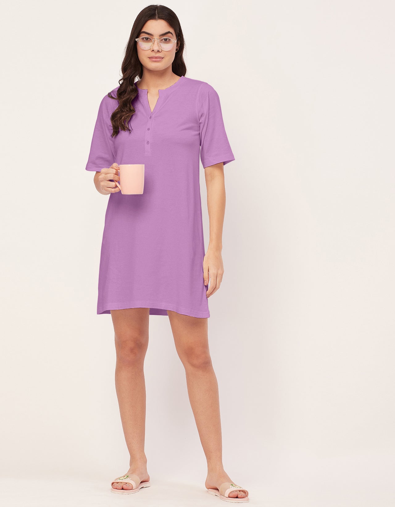 Solid Night Dress, Jersey