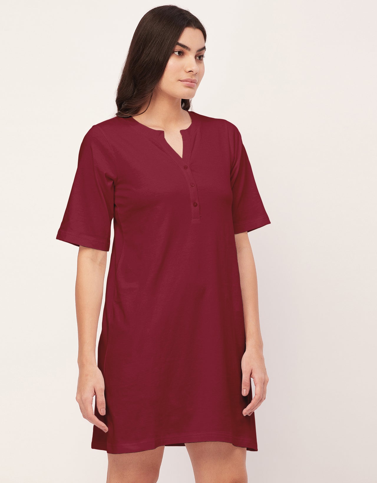 Solid Night Dress, Jersey