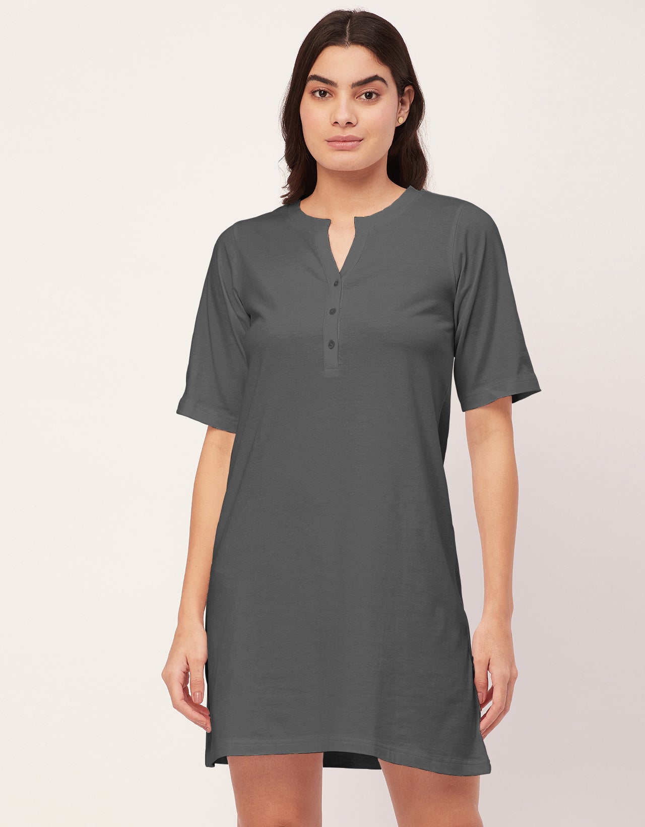 Solid Night Dress, Jersey