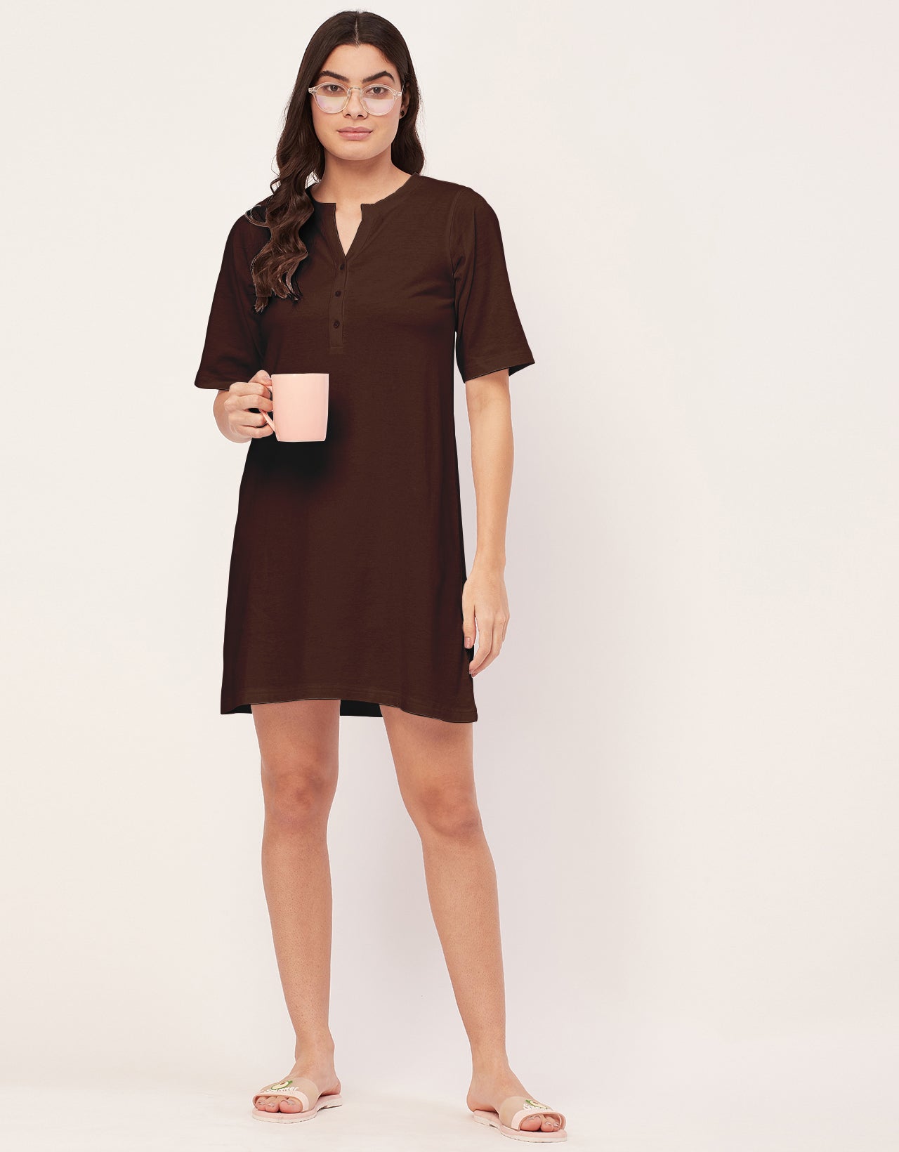 Solid Night Dress, Jersey