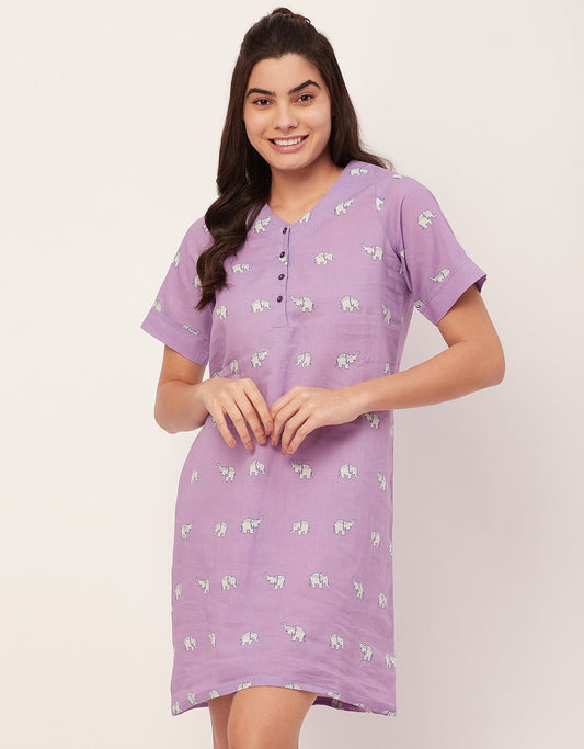 Printed Cotton Night Dress