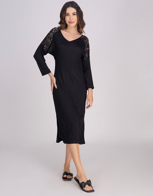 Moomaya Women's Long Nightdress, Elegant Maxi Nightgown