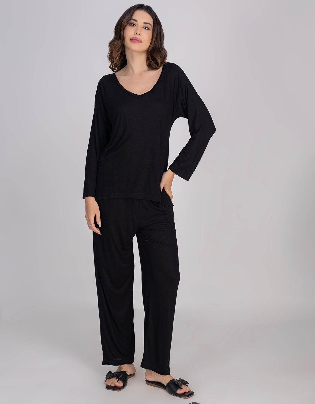 Moomaya Women's V-Neck Sleepwear Soft & Cozy Pajama Set