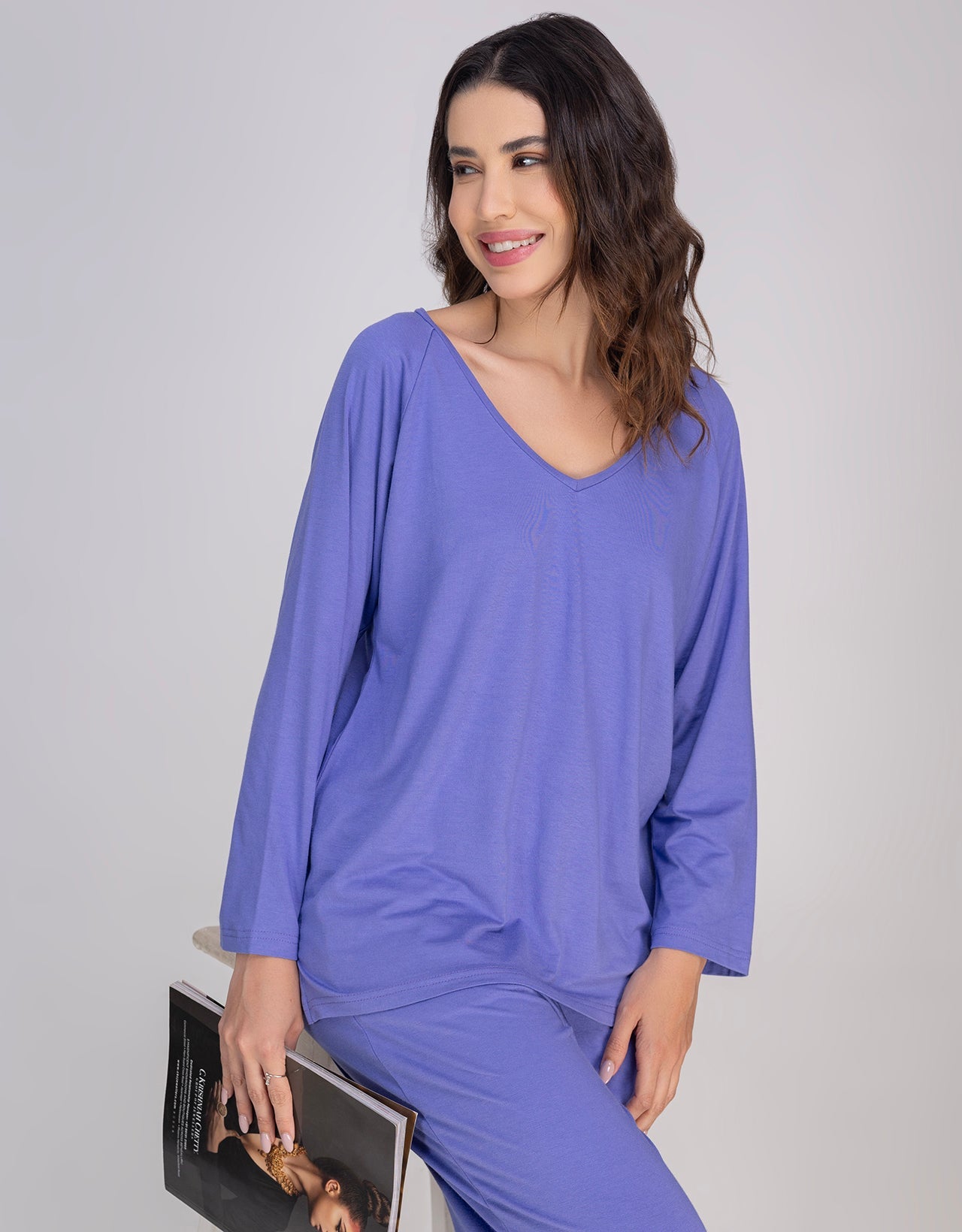 Moomaya Women's V-Neck Sleepwear Soft & Cozy Pajama Set