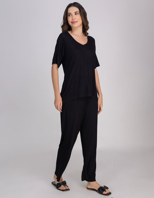 Moomaya 2-Piece Jersey Nightwear Set, Soft & Breathable Lounge Suit