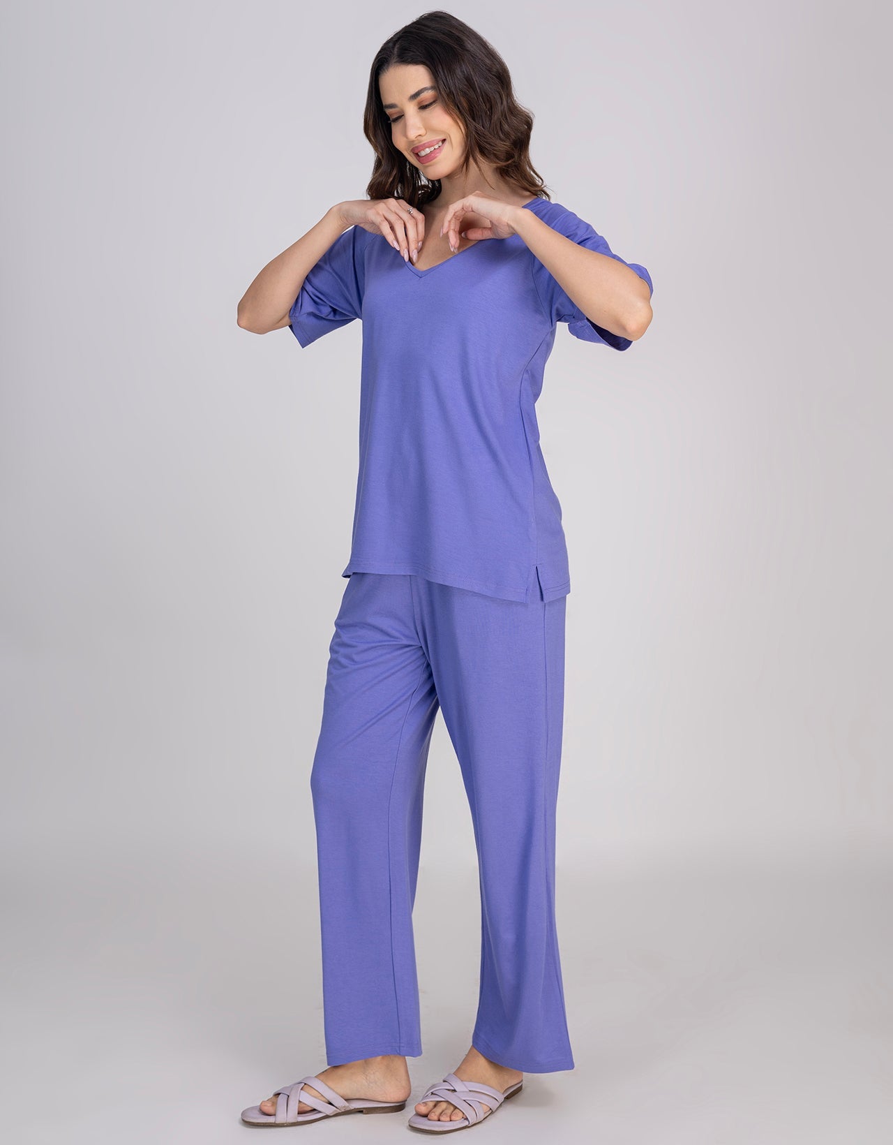 Moomaya 2-Piece Jersey Nightwear Set, Soft & Breathable Lounge Suit
