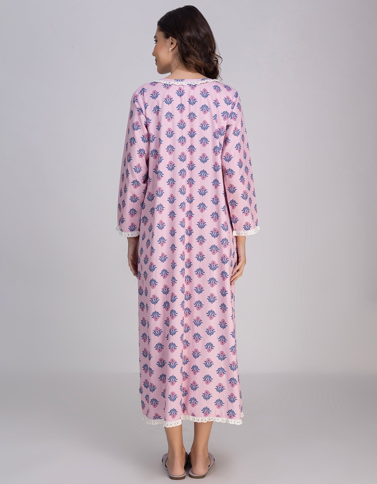 Moomaya Women's Cotton  Printed A-Line Sleepwear Maxi Nightdress