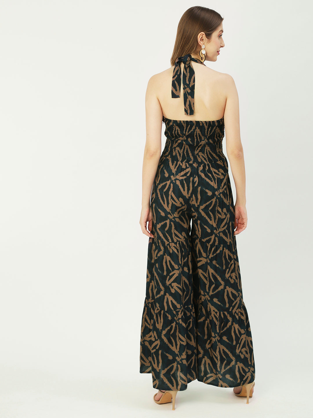 Printed Jumpsuit, Halter Neck